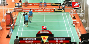 Iqra Suhendra (PB Junior) VS Rino Hendra (PB Ampi) Djarum Sirkuit Nasional LI NING Sumatera Open 2013