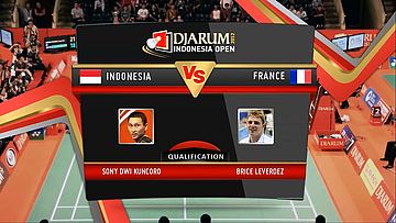 Sony Dwi Kuncoro (Indonesia) VS Brice Leverdez (France) Qualification Mens Single Djarum Indonesia Open Super Series Premier 2012