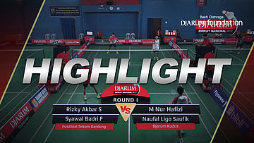 Rizky Akbar S/Syawal Badri F (Pusdiklat Telkom Bandung) VS M Nur Hafizi/Naufal Ligo S (Djarum Kudus)
