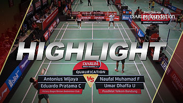 Antonius W/Eduardo P (Victory Bogor/Bintan Badminton) VS Naufal M/Umar D (Pusdiklat Telkom Bandung)