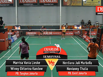 Marrisa Vania Lieske/Winny Oktavina Kandow (PB. Tangkas Jakarta) VS Herdiana Juli Marbella/Novianny Thalia (PB. Exist Jakarta)