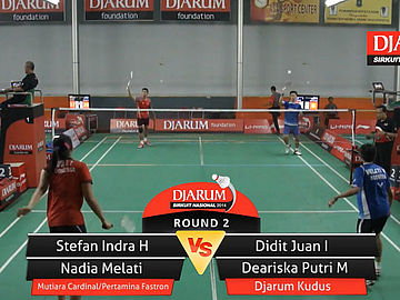 Stefan Indra Hapsara/Nadia Melati (PB. Mutiara Cardinal Bandung) VS Didit Juang Indrianto/Deariska Putri Medita (PB. Djarum Kudus)