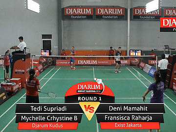 Tedi Supriadi/Mychelle Crhystine Bandaso (PB. Djarum Kudus) VS Deni Mamahit/Fransisca Rahardja (PB. Exist Jakarta)