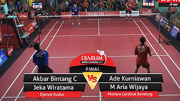 Akbar Bintang Cahyono/Jeka Wiratama (PB. DJARUM KUDUS) VS Ade Kurniawan/M. Aria Wijaya (PB. MUTIARA CARDINAL BANDUNG)