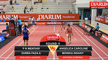 P H. Mentari/Zarra Faza Azka (Jaya Raya Jakarta) VS Angelica Caroline/Monika Insany (Mutiara Cardinal Bandung)