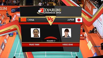 Wang Yihan (China) VS Eriko Hirose (Japan) Round 2 Womens Single DJARUM Indonesia Open Super Series Premier 2012