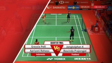 Greysia Polii/Apriyani Rahayu (Indonesia) VS Jongkolphan Kititharakul/Rawinda Prajongjai (Thailand)