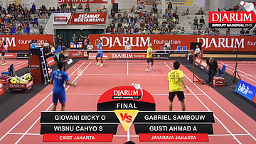 Giovani Dicky Octavan/Wisnu Cahyo Saputro (Exist Jakarta) VS Gabriel Sambouw/Gusti Ahmad Ali S (Jaya Raya Jakarta)