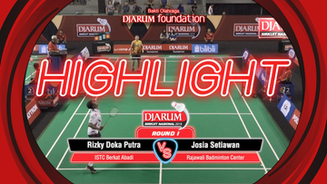 Rizky Doka Putra (ISTC Berkat Abadi) VS Josia Setiawan (Rajawali Badminton Center)