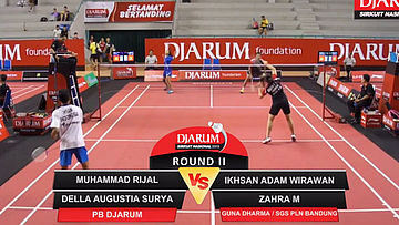 Muhammad Rijal/Della Augustia Surya (Djarum Kudus) VS Ikhsan Adam Wirawan/Zahra M (Guna Dharma Bandung/SGS PLN Bandung)