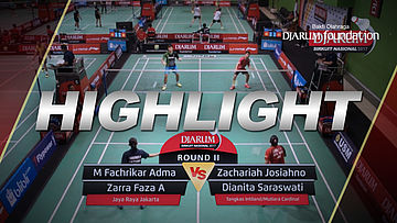 M Fachrikar /Zarra F (Jaya Raya Jakarta) VS Zachariah J/Dianita S (Tangkas Intiland/Mutiara Cardinal)