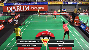 Fernando Kurniawan/Fran Kurniawan (Djarum Kudus) VS Koming/Rendy (Zizou NTB)