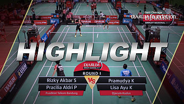 Rizky Akbar/Pracilia A (Pusdiklat Telkom Bandung) VS Pramudya K/Lisa Ayu K (Djarum Kudus)