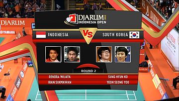 Rendra Wijaya/Rian Sukmawan (Indonesia) VS Ko Sung Hyun/Yeon Seong Soo (South Korea) Round 2 Mens Double DJARUM Indonesia Open Super Series Premier 2012