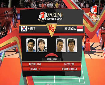 Jae Sung Jung/Yong Dae Lee (Korea) VS Markis Kido/Hendra Setiawan (INA) Mens Double Semifinal Djarum Indonesia Open Super Series Premier 2012