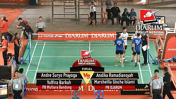 Andika R. / Marsheilla Gischa I. (PB Djarum) VS Andre Suryo / Yulfira Barkah (PB Mutiara Bandung)