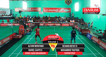Alfani Wiratama/Daniel Cahyo A (Berkat Abadi Banjarmasin) VS Devand Riefky R/Muhammad Taufiqul (Djarum Kudus)