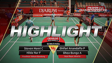 Steven Henri/Hilda Nur F (Pusdiklat Telkom Bandung) VS Ghifari Anandaffa/Dhea Bunga (Jaya Raya Jakarta) 