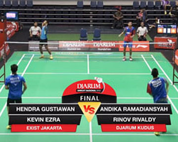Hendra Gustiawan / Kevin Ezra (EXIST JAKARTA) VS Andika Ramadiansyah / Rinov Rivaldy (DJARUM KUDUS)
