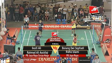 Gusti Ali/Rahmad Ali (PB Jaya Raya Surya Naga) VS Danang Dwi Septiadi/Ridho Islami (PB Jaya Raya) 
