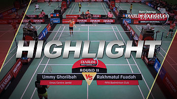 Ummy Ghoriibah (Emas Centre Jambi) VS Rakhmatul Fuadah (FIFA Badminton Club)