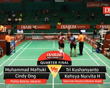 M Maftuki/Cindy (Pelita Bakrie Jakarta) VS Tri K/Kehsya Nurvita (Tjakrindo Masters/Berkat Abadi)