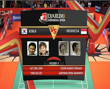 Jae Sun Jung/Yong Dae Lee (Korea) VS Gideo Markus Fernaldi/Agripinna Prima Rahmanto (Indonesia) Mens Double Round 2 Djarum Indonesia Super Series Priemer 2012