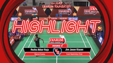 Rezha Akbar Raja Husain Ym (Djarum Kudus) VS Jim Jason Kiazen (Exist Badminton Club)