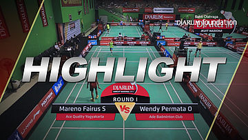 Mareno Fairus S (ACE Quality Yogyakarta) VS Wendy Permata O (Ade Badminton Club)