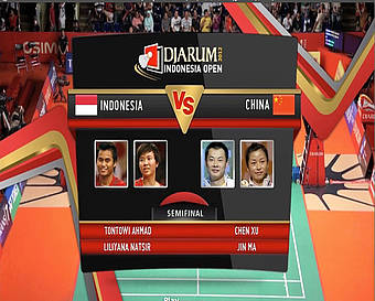 Tantowi Ahmad/Liliyana Natsir (INA) VS Chen Xu/Jin Ma (China) Mix Double Semifinal Djarum Indonesia Open Super Series Premier 2012