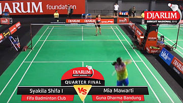 Mia Mawarti (Guna Dharma Bandung) VS Syakila Shifa Irmawan (Fifa Badminton Club)