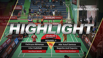 Ade Yusuf Santoso/Nugroho Andi Saputro (Hiqua Wima Surabaya) VS Fachryza Abimanyu/Irfan Fadhillah (Jaya Raya Jakarta)