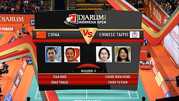 Tian Qing Zhao Yunlei (China) VS Cheng Wen Hsing Chien Yu Chin (Chinese Taipei ) Round 2 Womens Double DJARUM Indonesia Open Super Series Premier