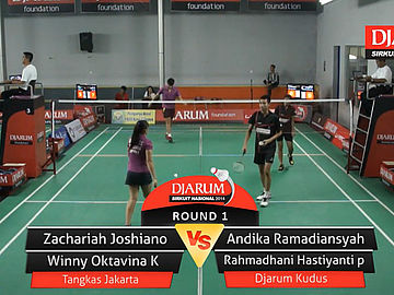 Zachariah Joshiano/Winny Oktavina Kandow (PB. Tangkas Jakarta) VS Andika Ramadiansyah/Rahmadhani Hastiyanti Putri (PB. Djarum Kudus)