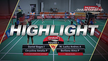 Daniel B/Chrystine A (Graha Satria Badminton Lamongan) VS M Lucky Andres/Berliona A (Djarum Kudus)