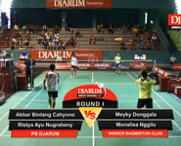 Akbar Bintang C/Ristya Ayu N (PB Djarum Kudus) VS Meyky Donggala/Monalisa Nggilu (Winner Badminton Club)