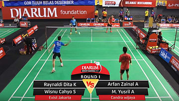 Raynaldi Dita Kusuma/Wisnu Cahyo Saputro (Exist Jakarta) VS Arfan Zainal Abidin/M. Yusril Alfansyah Yunus (Candra wijaya)