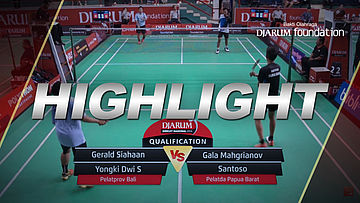 Gerald Siahaan/Yongki Dwi S (Pelatprov Bali) VS Gala Mahgrianov/Santoso (Pelatda Papua Barat)