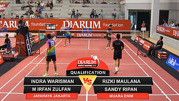Indra Warisman/Muhammad Ifan Zulfan (Jaya Raya Jakarta) VS Rizki Maulana/Sandy Ripan P (PBSI Muara Enim)