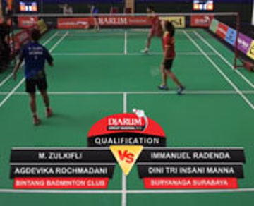 Immanuel R/Dini T (Suryanaga Surabaya) VS M. Zulkifli/Agdevika R.S. (Bintang Badminton Club)