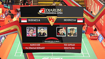 Markis Kido/Pia Zebadiah (INDONESIA) VS Tedi Supriadi/Roshyta Eka(INDONESIA) Qualification Mixed Double DJARUM Indonesia Open Super Series Premier 2012