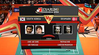 Jung Jae Sung/ Lee Yong Dae (South Korea) VS Mathias Boe/ Carsten Mogensen (Denmark) Final Mens Double DJARUM Indonesia Open Super Series Premier 2012