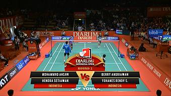 M.Ahsan/ Hendra Setiawan (INDONESIA) VS Beery A./ Yohanes R. (INDONESIA) Djarum Indonesia Open 2013