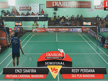 Enzi Shafira (PB MUTIARA CARDINAL BANDUNG) VS Redy Perdana (SGS PLN BANDUNG)