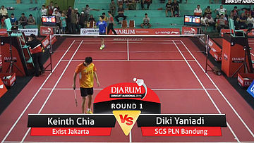 Keinth Chia (PB. EXIST JAKARTA) VS Diki Yaniadi (PB. SGS PLN BANDUNG)