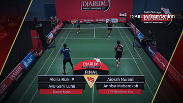 Aldira Rizki P/Ayu Gary Luna M (Djarum Kudus) VS Aisyah Nuraini/Annisa M (FIFA Badminton Club)