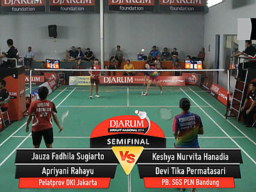 Devi Tika Permatasari/Keshya Nurvita Hanadia (PB. SGS PLN Bandung) VS Apriyani Rahayu/Jauza Fadhila Sugiarto (Pelatprov DKI Jakarta)