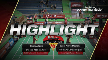 Yusril Argya Maulana/Firda Ayu Cahyaningsih (Suryanaga Mutiara Timur) VS Habib Alfariz/Pracilia Aldri Pertiwi (PUSD Telkom/Ade Badminton Club)