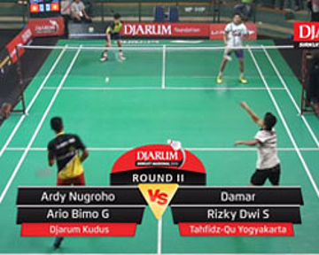 Ardy Nugroho/Ario Bimo (Djarum Kudus) VS Damar/Rizky Dwi (Tahfidz Qu Yogyakarta)