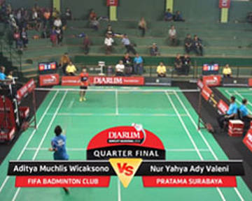Nur Yahya Ady Valeni (Pratama Surabaya) VS Aditya Muchlis Wicaksono (Fifa Badminton Club)